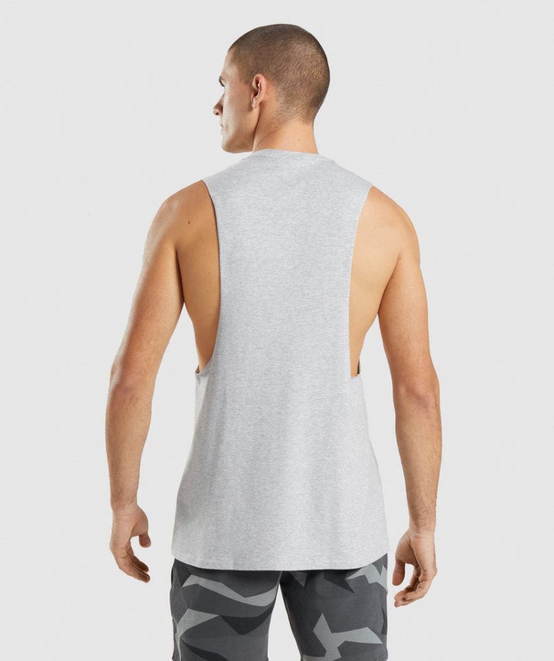 Men's Gymshark Critical 2.0 Drop Arm Tanks Light Grey | CA AD68N7